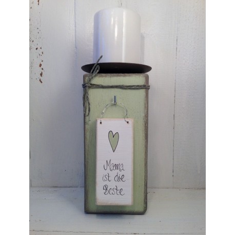 Stumpen M mit Kerze und Schild