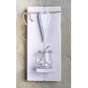 Wandhalter Herz rosa/weiß