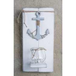 Wandhalter Anker weiß/blau