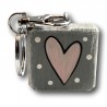 Schlüsselanhänger Herz grau